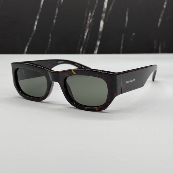 NEW SL713 002 SAINT LAURENT WOMEN SUNGLASSES SL 713 002 SQUARE HAVANA EYEWEAR - Picture 2 of 10